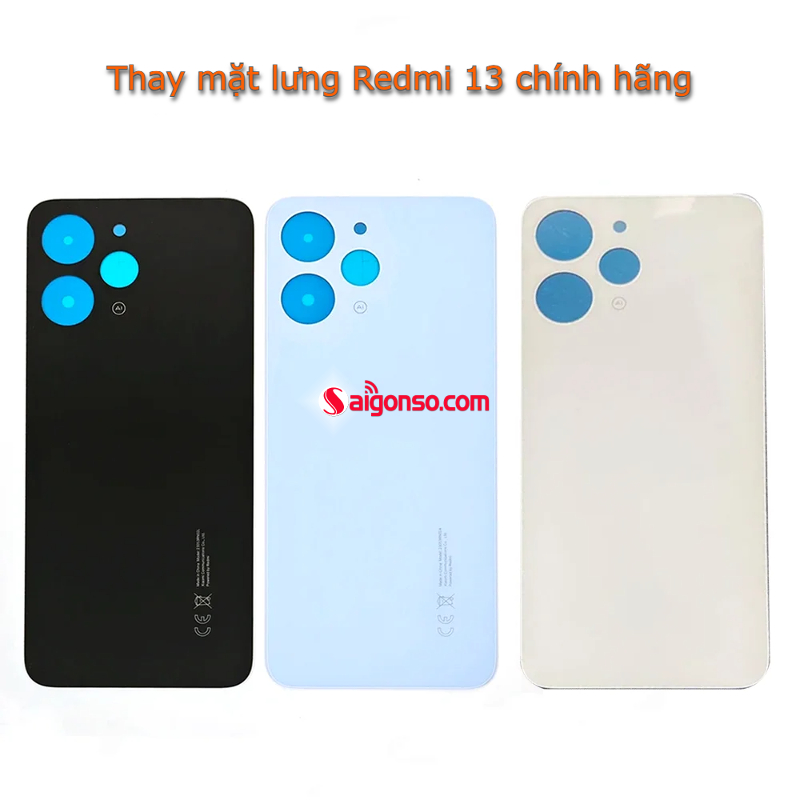 thay mặt kính lưng redmi 13